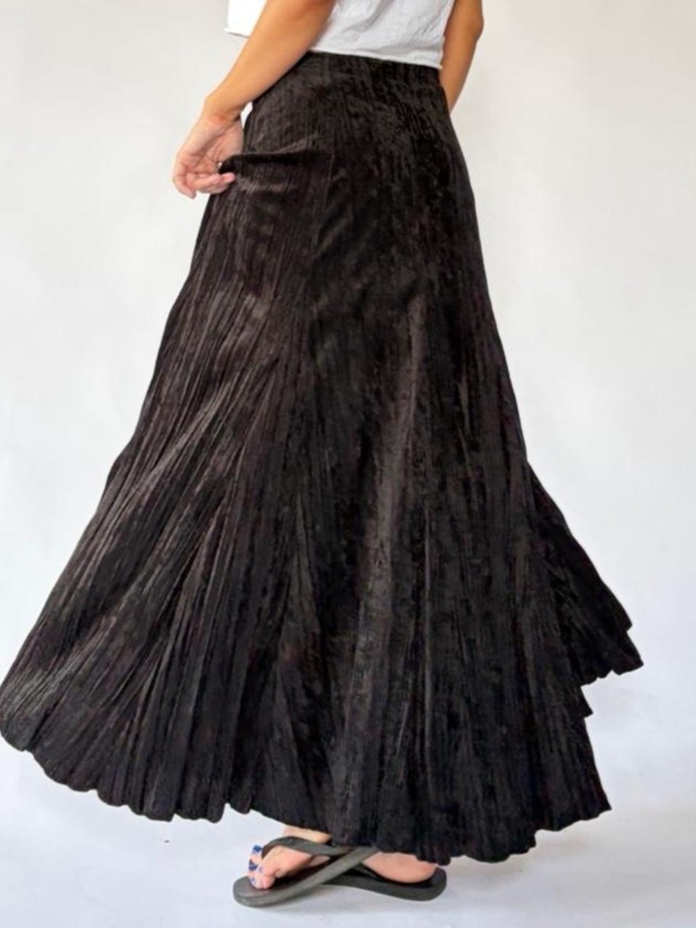 Maxi Skirt Black Velvet Medium - Picture 4 of 4